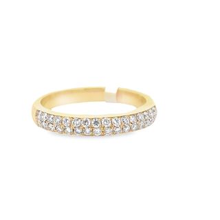 14 Karat Yellow Gold Pave' Set Diamnd Band .40 CT SI2 G/H