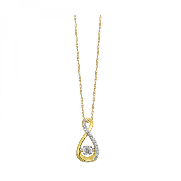 10kt White/Yellow Gold Pendant With 16 Round Diamonds .10tdw H/I I2