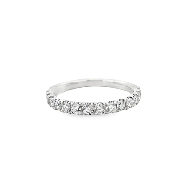 14kt White Gold Band With 15 Round Diamonds .50tdw H/I I1