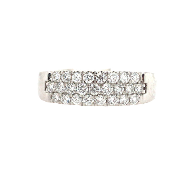 14Kt White Gold Band With 25 Round VS2 G/H Diamonds .50 TW Pave Set In