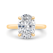 14K Yellow Gold Oval Diamond Solitaire  Engagement Ring (Semi-Mount) 4