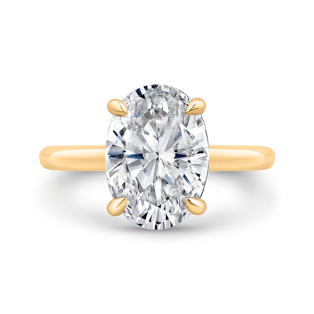 14K Yellow Gold Oval Diamond Solitaire  Engagement Ring (Semi-Mount) 4