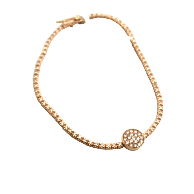 14Kt Yellow Gold Bracelet With 96 Round Diamonds .75Tdw