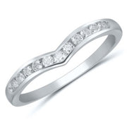 14kt White Gold 11 Round Diamond Cheveron Band .25tdw H/I I2