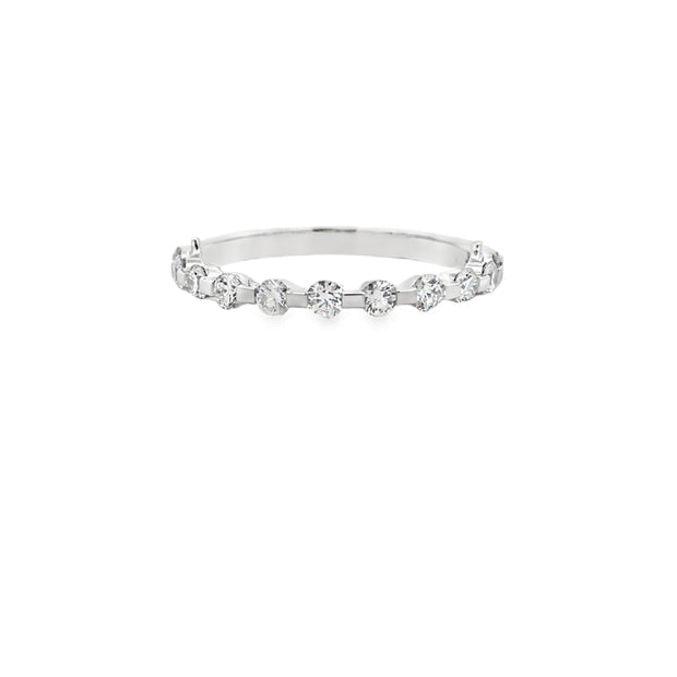 18kt White Gold Band With 11 Round Diamonds .46tdw G SI1