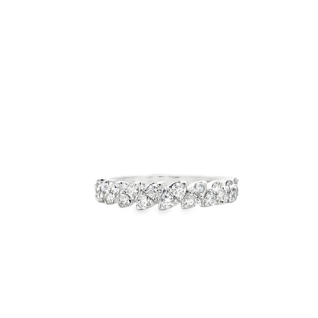 14kt White Gold Anniversary Band With 20 Round Diamonds At .47ctw I1 H