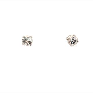 Sterling Silver Birthstone White Topaz Earrings .57tw