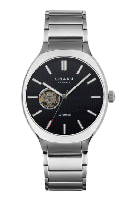 Men's Obaku Styrke-BlackSteel Limited Edition Automatic With Steel Cas