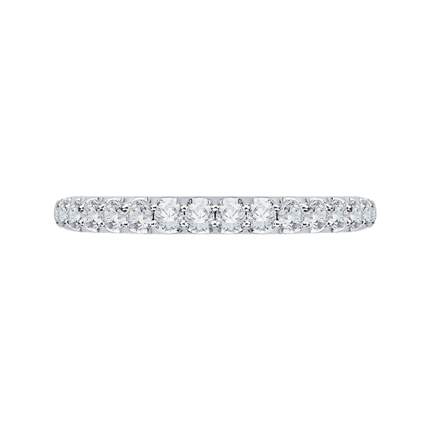 14K White Gold Wedding Band With 23 Prong Set Round Diamonds .74Ct Tdw Si1 GH, Size 6.5 goes with ring 100-999