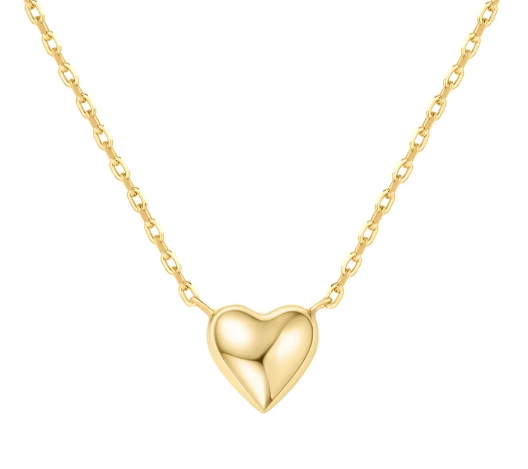 Sterling Silver Yellow Gold Plated Sweetheart Necklace