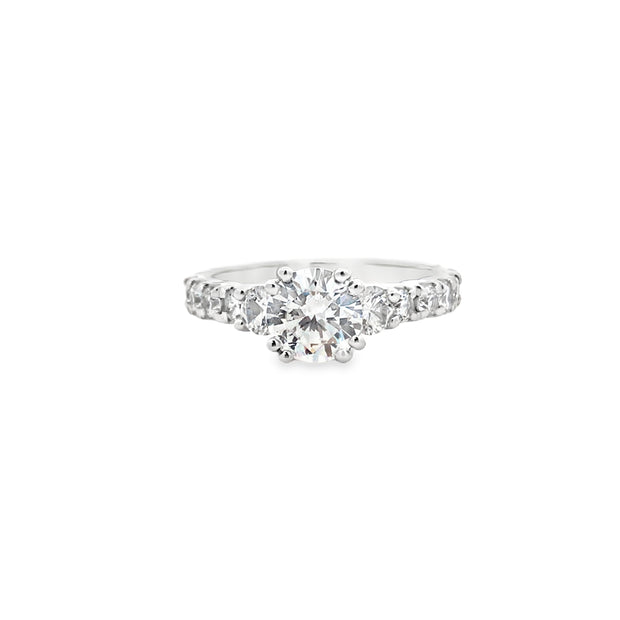 14k White Gold Natural Diamond Engagement Ring