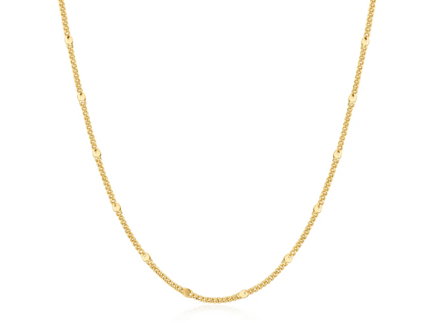 Sterling Silver Yellow Gold Plated Orb Chain Necklace