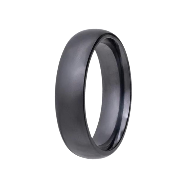 10mm Zirconium Dome Flat Finish Band Size 10