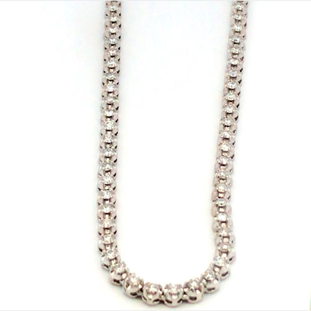 10 Karat White Gold Riviera Necklace Prong Set With 132 Round Brillian