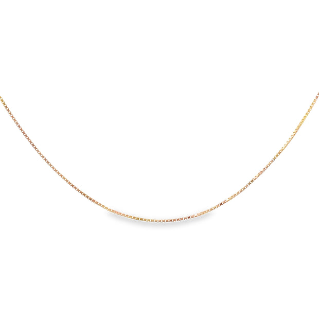 Vintage 14Kt Yellow Gold 1.0Mm Box Chain 18 Inches Long With A Polishe