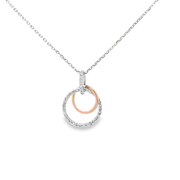 10kt White And Yellow Gold Circles Pendant With 39 Round Diamonds At .