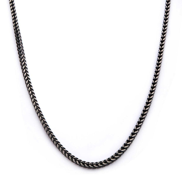 Men's Stainless Steel 6mm Oxidized Steel Franco Chain Necklace.20"