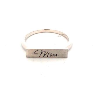 Sterling Silver Ring With "Mom" Engraved On The Top. Finger Size 7.25