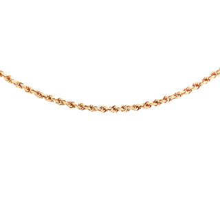 Vintage 14Kt Yellow Gold 2.3Mm Wide Diamond Cut Rope Chain Weighing 7.