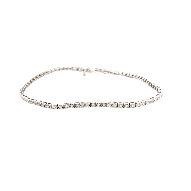 14kt White Gold Bracelet With 80 Round Diamonds .50tdw