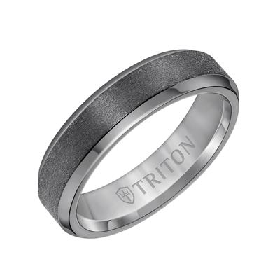 6MM Tantalum Ring - Vertical Satin Finish and Bevel Edge