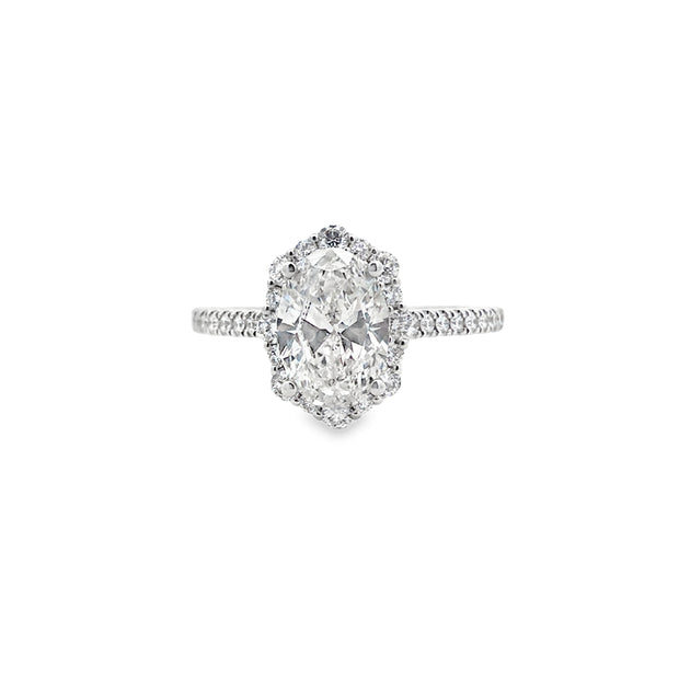 14k White Gold Lab-Grown Diamond Halo Engagement Ring