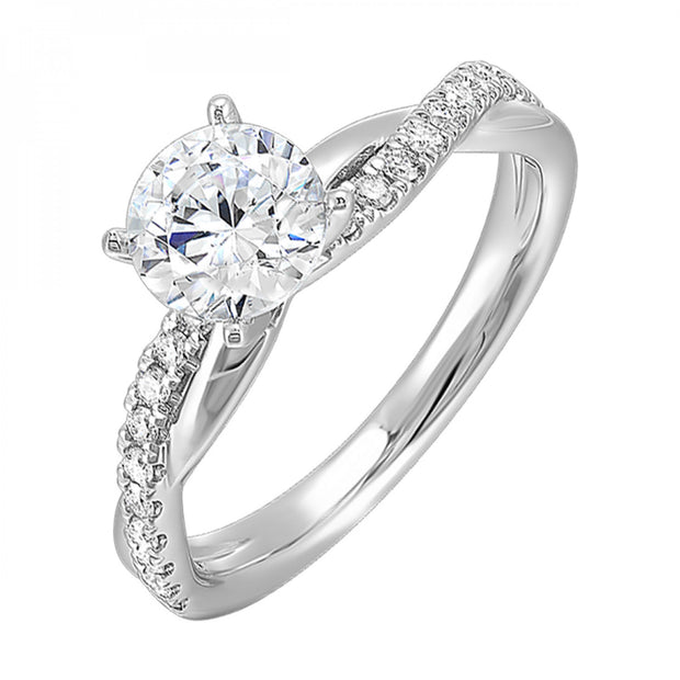 14kt White Gold Engagement Ring With 20 Round Diamonds .20tdw H/I SI2