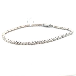 14Kt White Gold Tennis Bracelet With 4 Prong Mounting 1.00Ct Tdw Si2 G