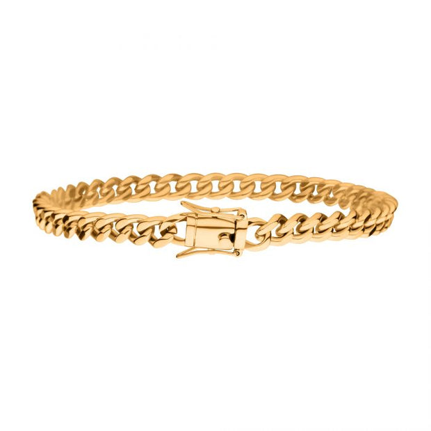 6mm 18K Gold Plated 8.5" Miami Cuban Chain Bracelet.