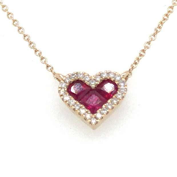 14Kt Yellow Gold Necklace With Heart Shaped Center Containing 1 Prince