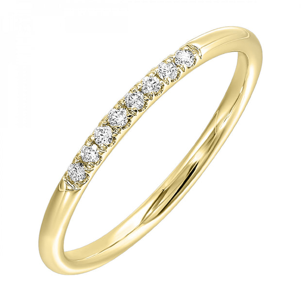 14kt Yellow Gold Band With 8 Round Diamonds .06tdw H/I I1