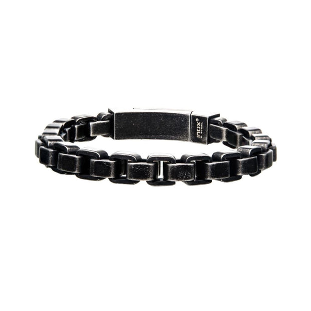 Stainless Steel Bold Box Bracelet With Magnetic Closure.