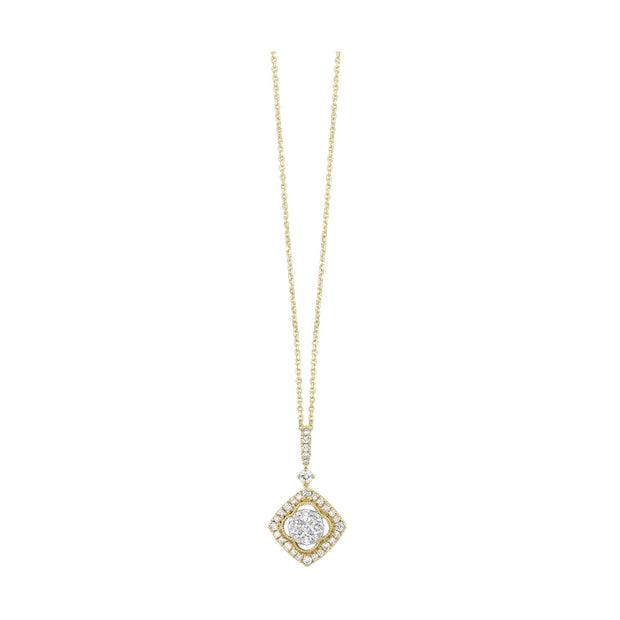 14kt Yellow Gold Diamond Fashion Pendant With 39 Round Diamonds .50tdw