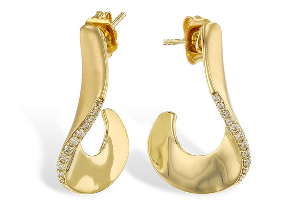 14kt Yellow Gold Earrings With 22 Round Diamonds .14ct G I1