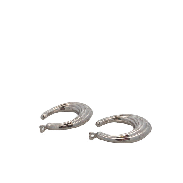 14Kt White Gold Scalloped Hoop Earring Jackets