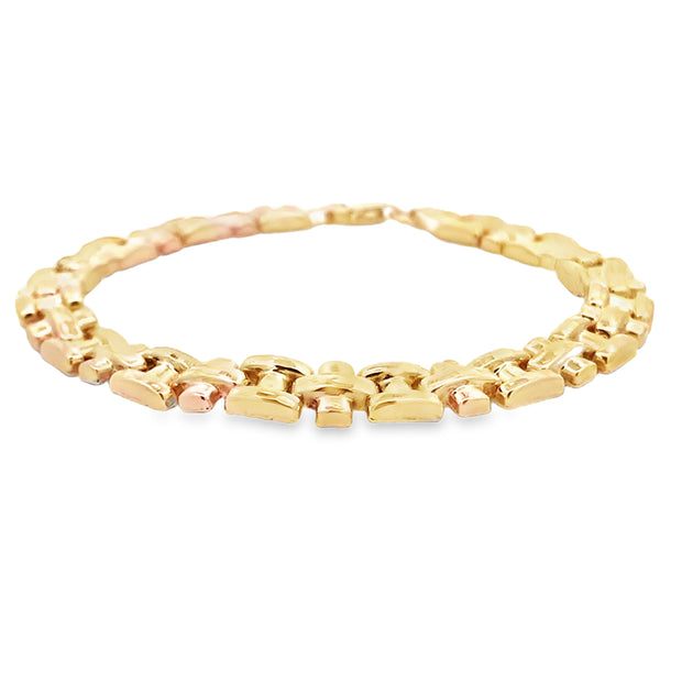 Vintage 10Kt Yellow Gold 7 Inch Long Link Bracelet Weighing 4.8 Grams