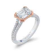 14K Two-Tone Gold Diamond Engagement Ring Mounting With 44 Diamonds .3