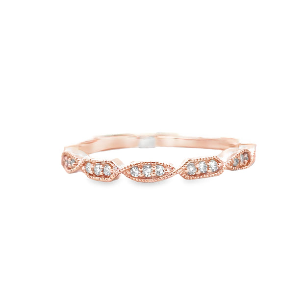 10kt Rose Gold Fashion Ring With 21 ROund Diamonds At .10tdw I1 H/I