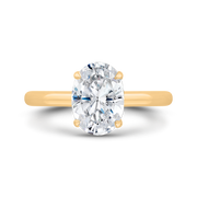 14k Oval Cut Diamond Solitaire Engagement Ring (semi-mount) With 1.00c