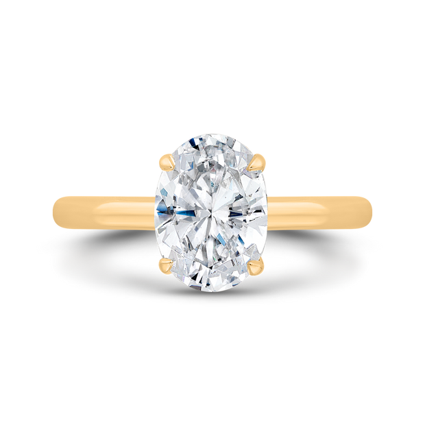 14k Oval Cut Diamond Solitaire Engagement Ring (semi-mount) With 1.00c