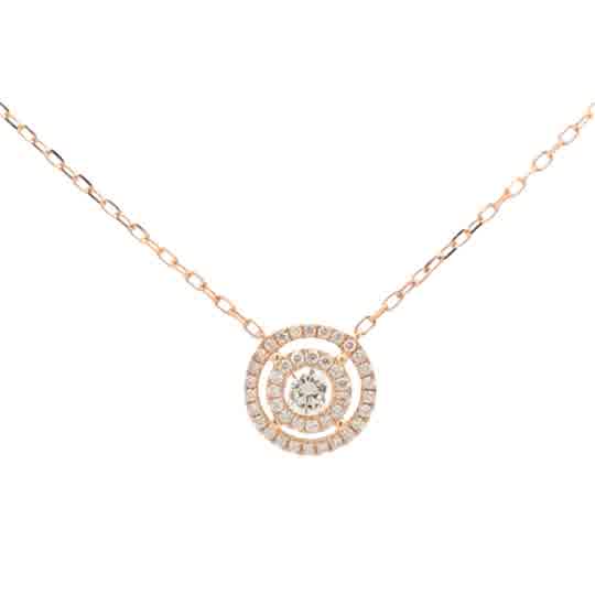 14kt Yellow Gold Corcle Pendant With 42 Round Diamonds .33tdw H/I Si1