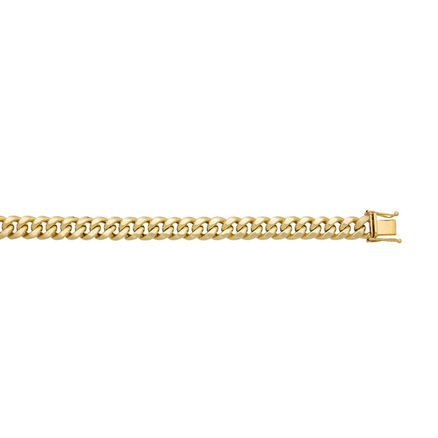 10kt Yellow Gold 9.5mm Semi Solid Miami Cuban Link Bracelet 14.3gr