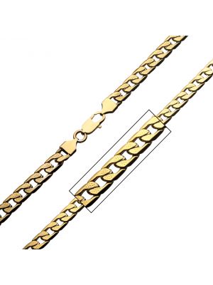 Stainless Steel 7.5mm  Gold Plated Dust Pattern Curb Chain 24 inch