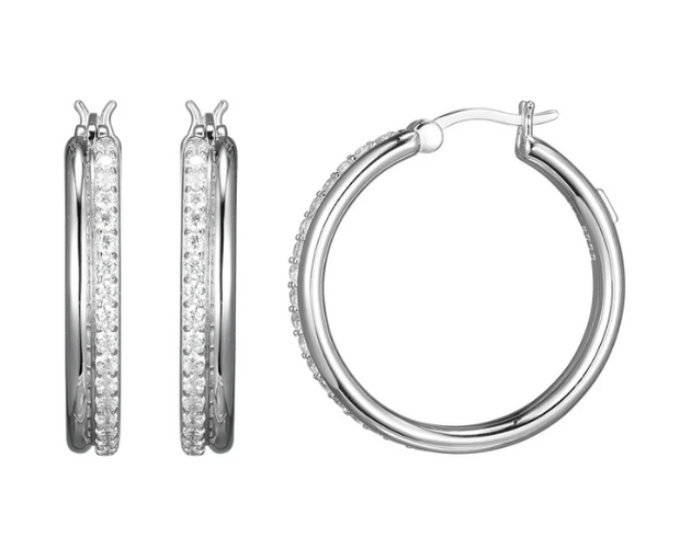 Elle Goddess Collection Hoop Earrings Dazzle With CZ's