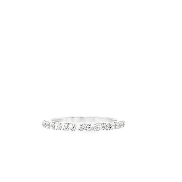 14kt White Gold Band With 17 Round Diamonds .58tdw