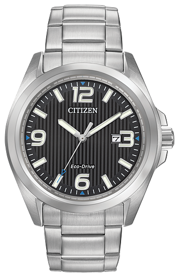 Citizen Garrison Stainless Steel With A Black Dial And Date Feature. F