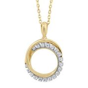 10Kt Yellow Gold Diamond Pendant with 19 round diamonds .11ct TDW I2 H