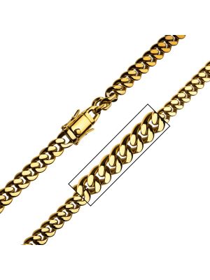 18K Gold Plated 8mm 24 Inch  Miami Curb Chain Necklace