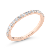 14K Rose Gold Round Cut Diamond Wedding Band With 17 Diamonds .37 Tdw.