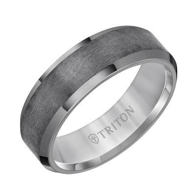 7MM Tantalum Ring - Vertical Satin Finish and Bevel Edge